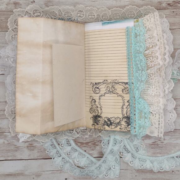 Turquoise Embellished Junk Journal: Flowers, Birds and Butterflies (Everything) - Picture 16 of 16